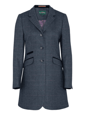 Alan Paine Surrey Ladies Long Coat Blue/Pink